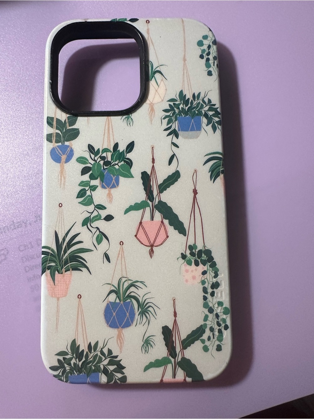 Casely Botanical Hanger Print Phone Case in Cream with Green & Blue Accents